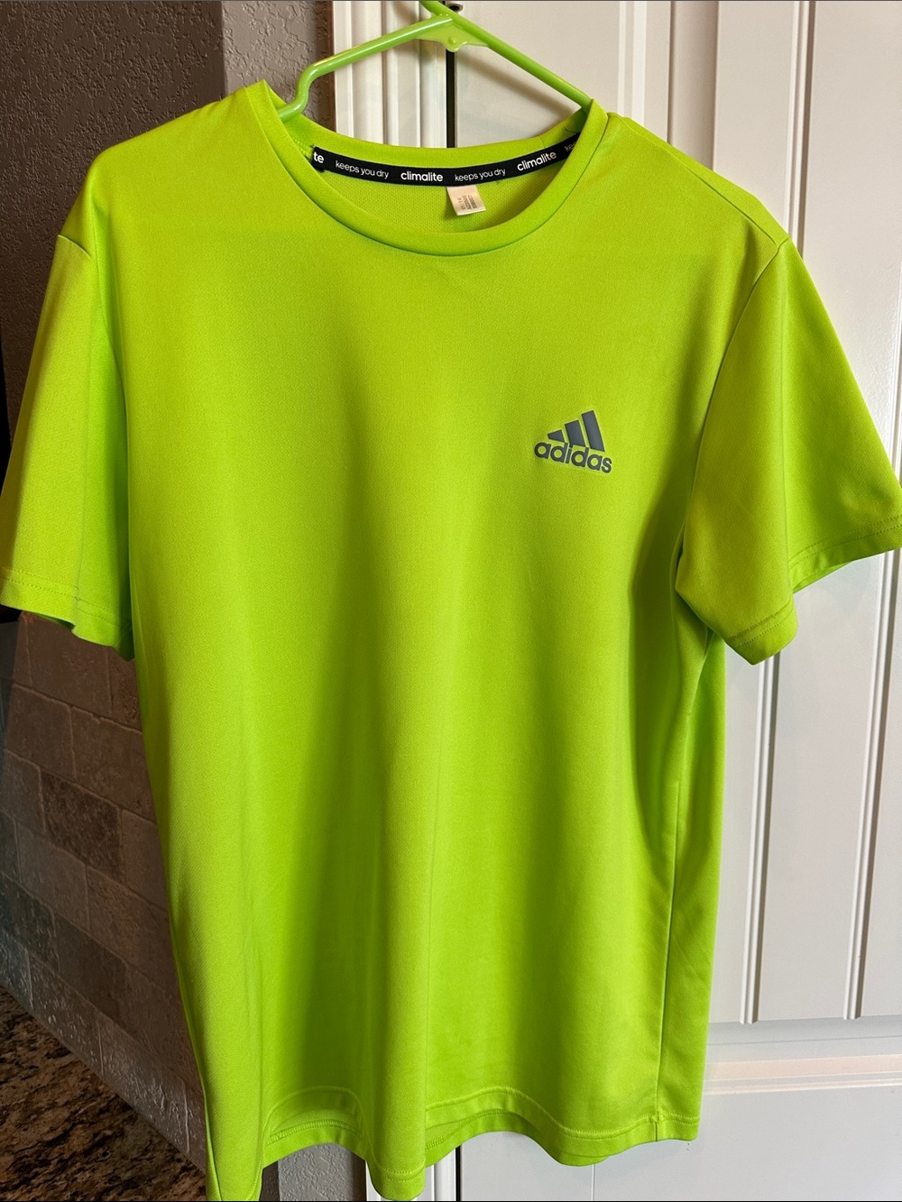 adidas Lime Green Short Sleeve Performance Tee